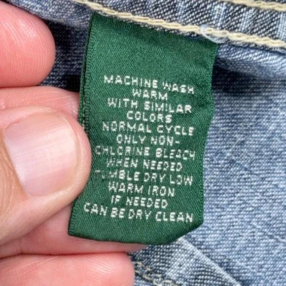 Lauren Ralph Lauren LRL Denim Chore Jacket Womens S Pockets Embellished Buttons - Picture 6 of 16